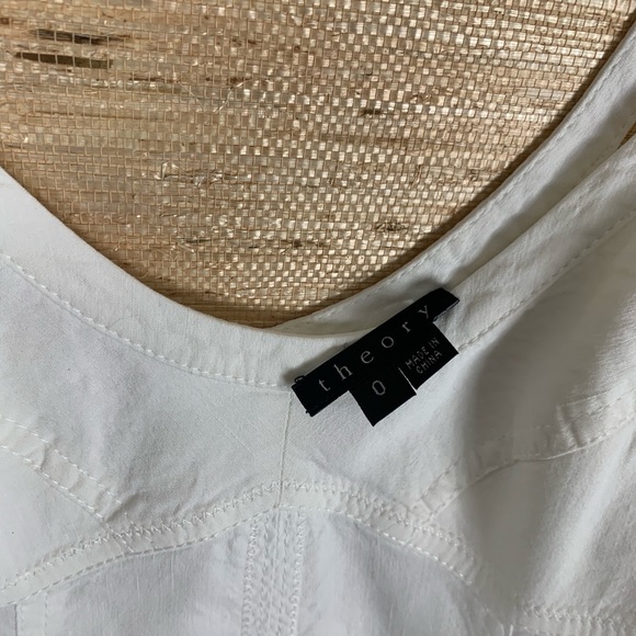 Theory White Linen Blend Sundress w/Pockets - Picture 5 of 8